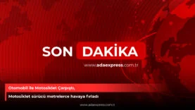 Akyazı Otomobil ile motosiklet çarpıştı