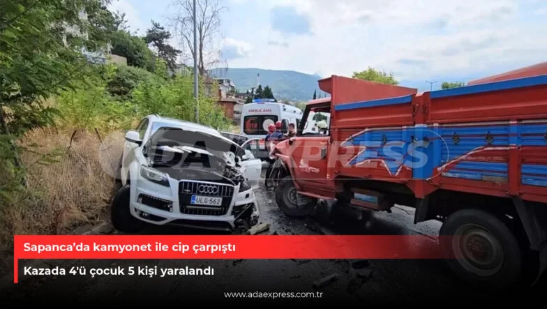Sapanca’da kamyonet ile cip çarpıştı