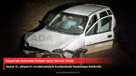 Akyazı’da Otomobil Tarlaya Uçtu! Sürücü Sıkıştı