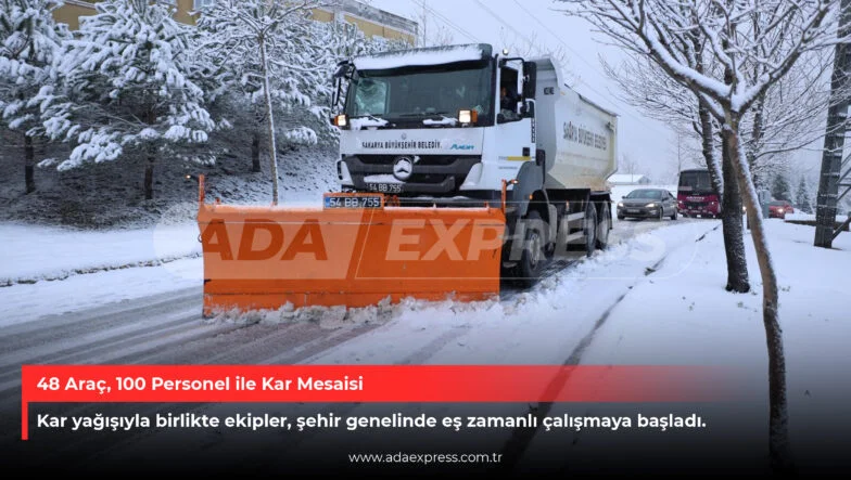 Sakarya Büyükşehir Belediyesi karla mücadele çalışmaları