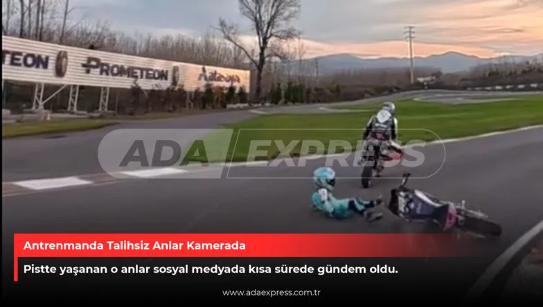 Zayn Sofuoğlu ve Toprak Razgatlıoğlu pistte antrenman yaparken