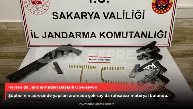 Sakarya Karasu’da jandarma ekiplerinin düzenlediği operasyon