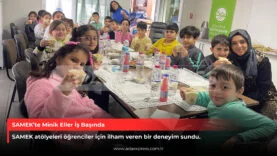 SAMEK atölyelerinde çocuklar mutfakta ve gençler seramik çalışması yaparken