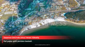 Sapanca Gölü’nde kar yağışı sonrası yükselen su seviyesi