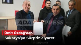 Ümit Özdağ Sakarya Zafer Partisi İl Başkanlığı devir teslim töreninde Erkan Tiryaki ile birlikte