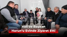 Vali Rahmi Doğan ve Başkan Yusuf Alemdar, DMD hastası Harun Yakupoğlu’nu evinde ziyaret ediyor.