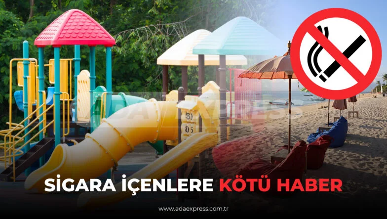 Çocuk parkında sigara yasağı tabelası