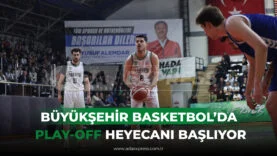 Sakarya Büyükşehir Basketbol oyuncuları maç sırasında, Play-Off heyecanı