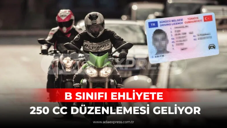 B sınıfı ehliyet sahiplerinin 250 CC motosiklet kullanabilmesine yönelik hazırlanan yeni düzenlemeyi temsil eden motosiklet görseli