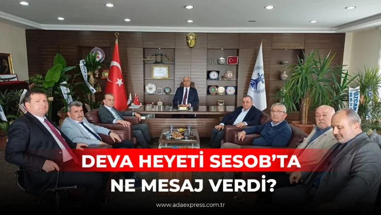 DEVA Partisi heyetinin SESOB Başkanı Muzaffer Kabacan’a gerçekleştirdiği ziyaret sırasında çekilen fotoğraf.