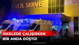 Akyazı’da tekstil fabrikası inşaatında iskeleden düşen işçinin olay yeri görüntüsü