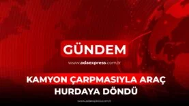 Anadolu Otoyolu Akyazı yönünde kaza sonrası hasar gören hafif ticari araç ve olay yeri