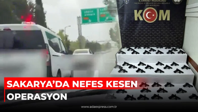 Sakarya’da gerçekleştirilen silah operasyonunda ele geçirilen ruhsatsız tabancalar