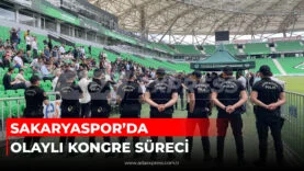 Sakaryaspor kongresi sırasında stadyumda yaşanan gerginlik ve kalabalık görüntü