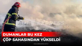 Erenler'deki çöp depolama alanında çıkan yangına müdahale eden itfaiye ekipleri
