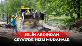 SASKİ ekiplerinin Geyve Dereköy Mahallesi’nde sel sonrası içme suyu hattı yenileme çalışması