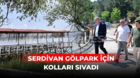 Serdivan Belediye Başkanı Osman Çelik ve teknik ekip Gölpark 1. Etap tesislerinde incelemelerde bulunuyor.