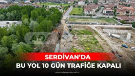 Serdivan Necmettin Erbakan Bulvarı’nda SASKİ tarafından yürütülen altyapı çalışmaları nedeniyle yolun tek yönlü olarak trafiğe kapatılması.