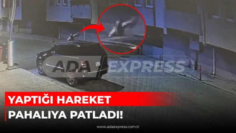 Adapazarı'nda park halindeki jeepin aynasına zarar veren şüphelinin güvenlik kamerasına yansıyan görüntüsü