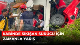 KABİNDE SIKIŞAN SÜRÜCÜ İÇİN ZAMANLA YARIŞ