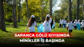 SAPANCA GÖLÜ KIYISINDA MİNİKLER İŞ BAŞINDA